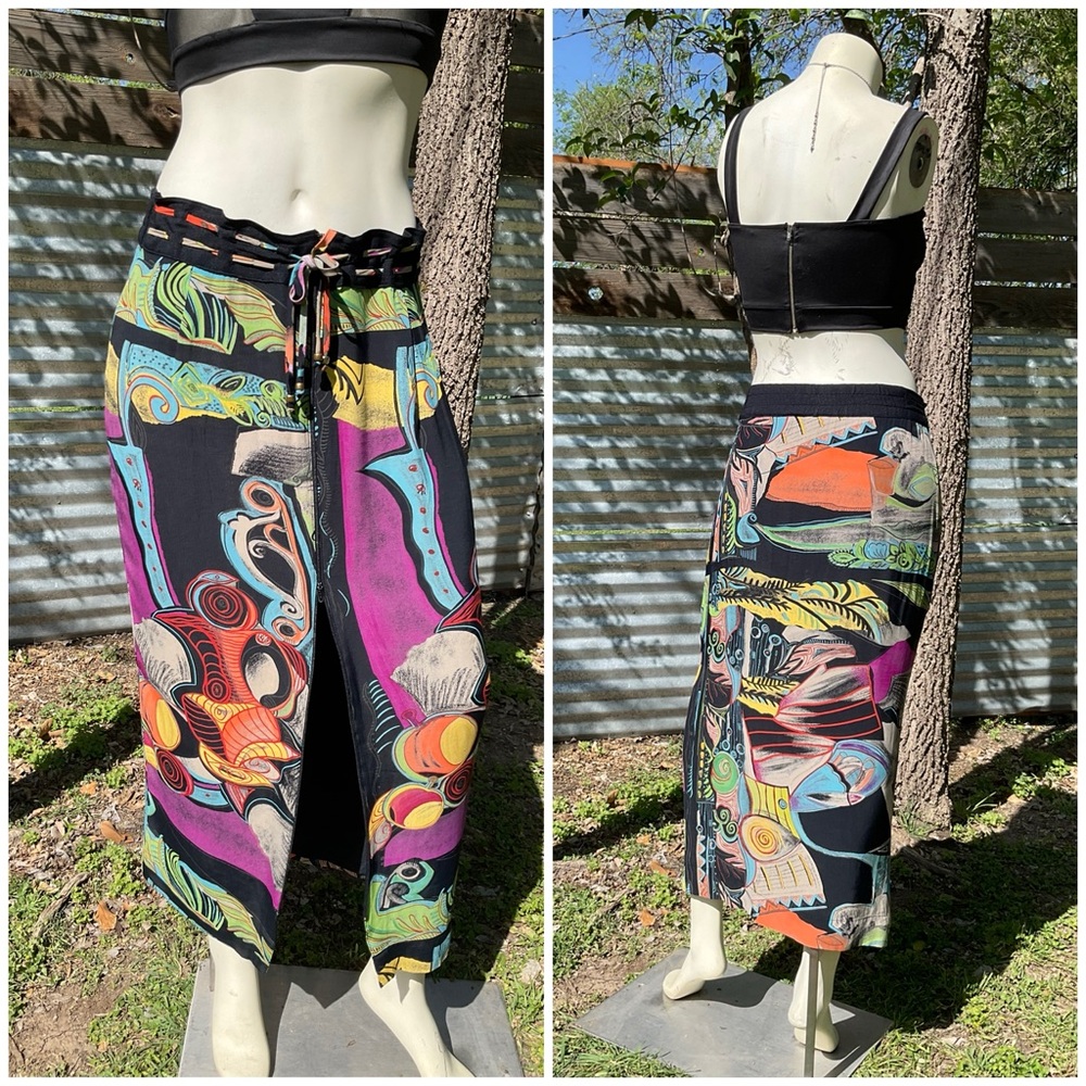 Vintage Platinum by Dorothy Schoelen Art Abstract Print Picasso Skirt - Picture 2 of 7